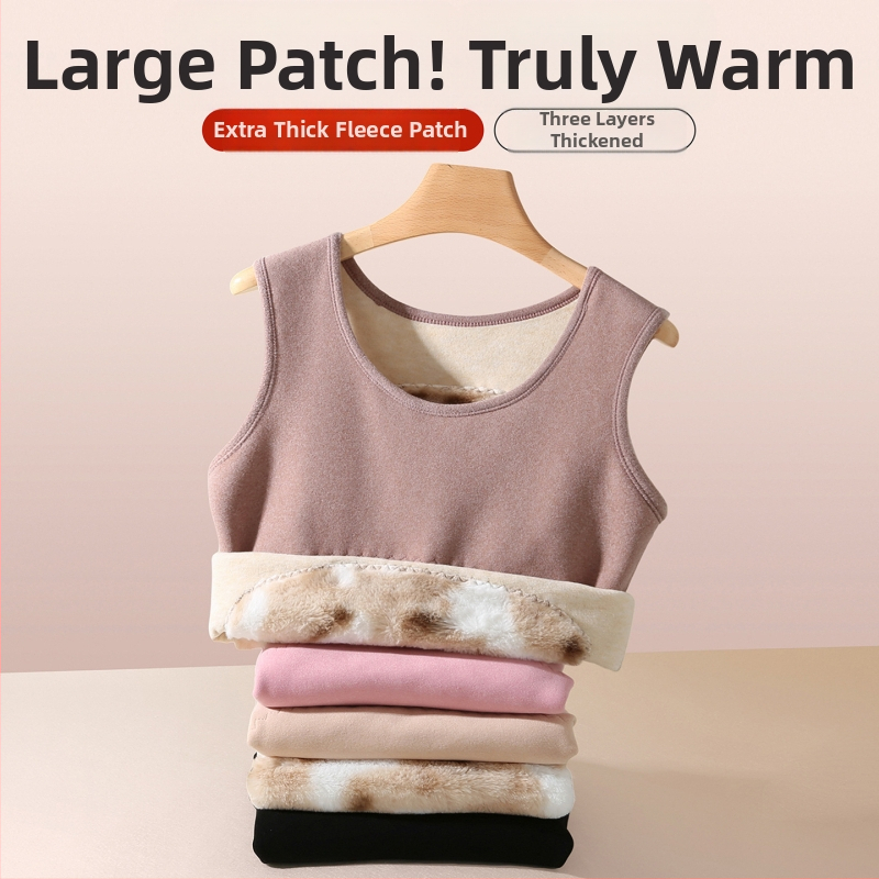 Ziemas 2025 sieviešu termālais tops, flīss apkaklēts un biezināts, poliester >95% pamatmateriāls, apaļš kakls, garums 50-65 cm