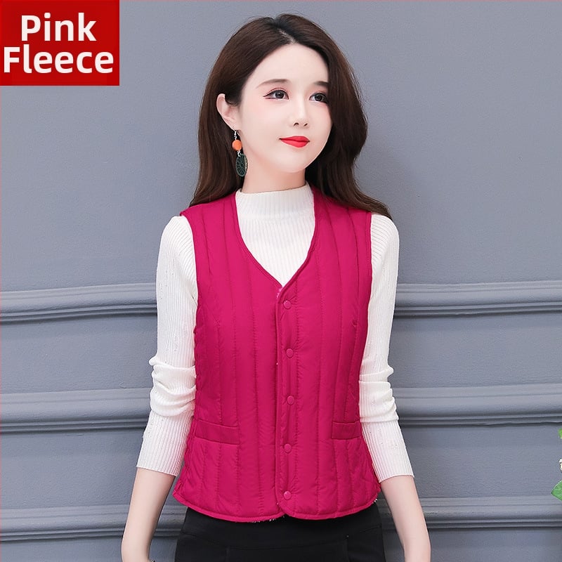 Дамска есенно-зимна жилетка с пух-памук, къс талия, без яка, триизмерно стеснена кройка, найлонова външна материя, пълнител полиестер