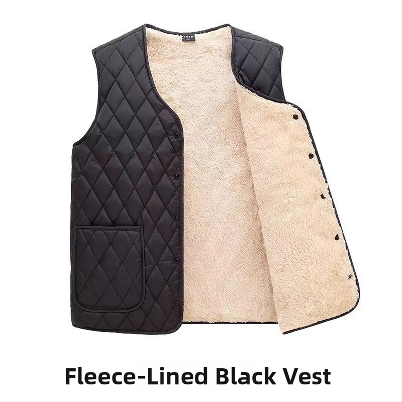 Sieviešu rudens–ziemas Derong samta veste ar flīsa oderi, silta un bieza, V kakls, svītrainais vai rūtains raksts, vidējais garums 50–65 cm