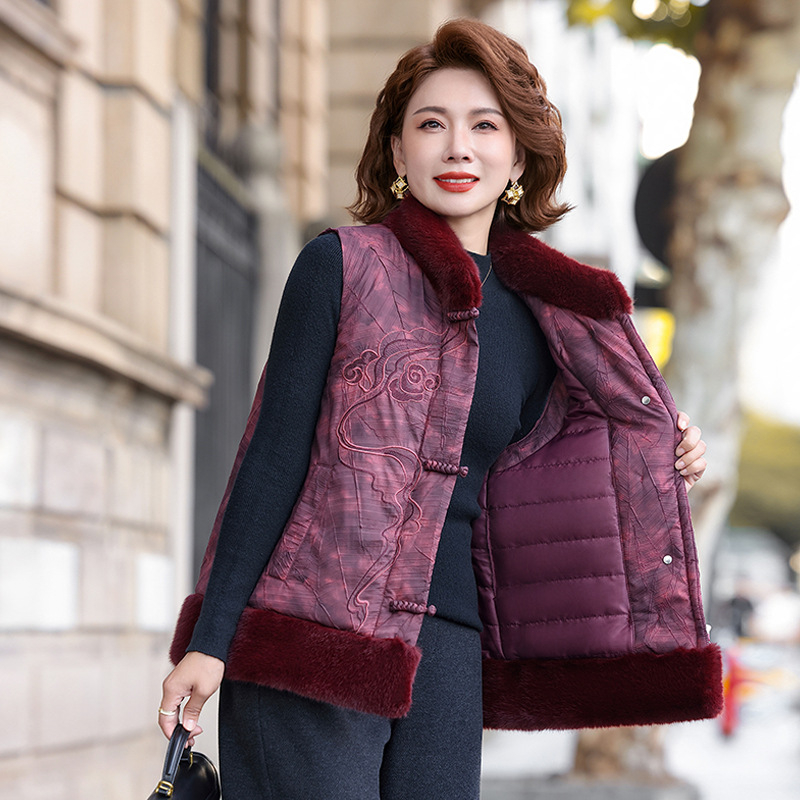 Ziemas veste no poliestera, >95% poliestera, izsmalcināts ikdienas stila dizains, ķīniešu stils, garums 50–65 cm