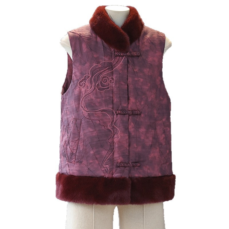 Ziemas veste no poliestera, >95% poliestera, izsmalcināts ikdienas stila dizains, ķīniešu stils, garums 50–65 cm