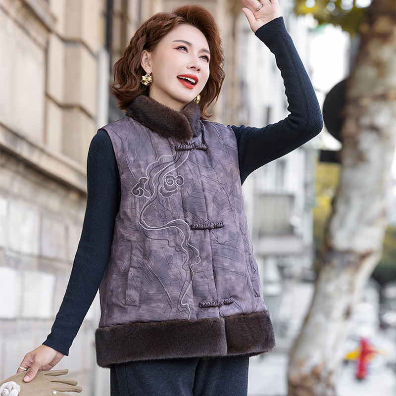 Ziemas veste no poliestera, >95% poliestera, izsmalcināts ikdienas stila dizains, ķīniešu stils, garums 50–65 cm