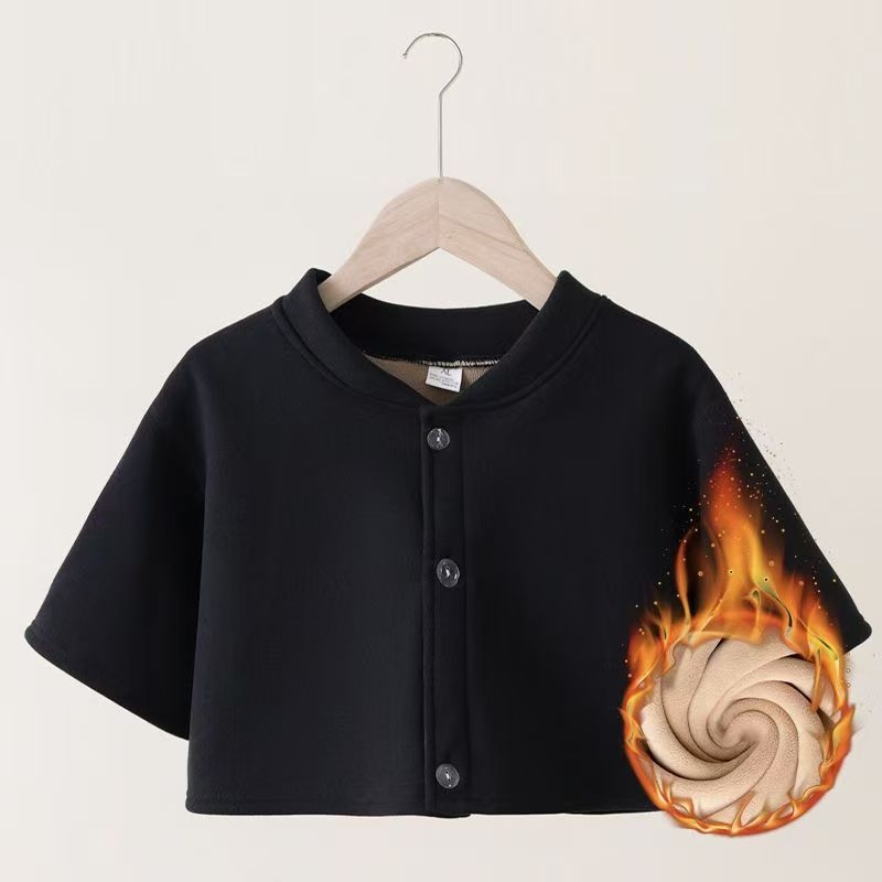 Sieviešu nakts veste ar flīsa odere, cieši pie pleciem un vidukļa, īss garums, bez apkakles, rudens 2025, kokvilnas-poliestera maisījums