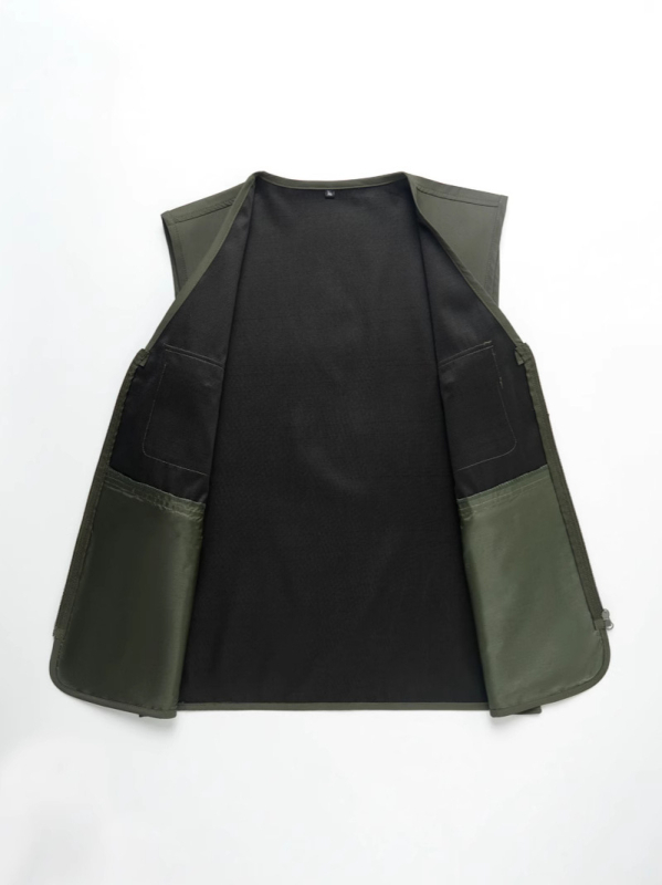 Работен жилет, 100% памук, свободен силует, летен, патч джобове