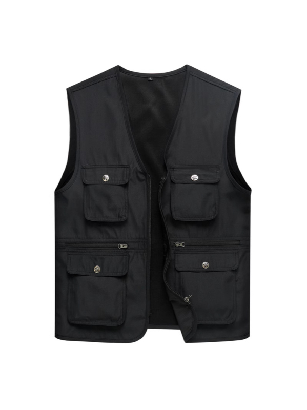Работен жилет, 100% памук, свободен силует, летен, патч джобове