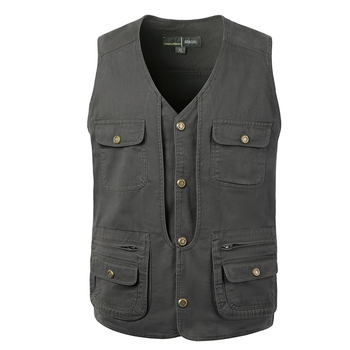 Памучна подплатена жилетка, свободен модел, стояща яка, цип, 100% памук, подплата от памук