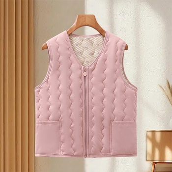 Veste ar pūka un kokvilnas pildījumu rudens–ziemas sezonai, sievietēm, bez piedurknēm, silts ārējais apģērbs, garums 50–65 cm