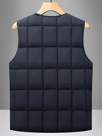 Ανδρικό γιλέκο από βαμβάκι με επένδυση, παχύτερο ύφασμα, εξωτερικό ύφασμα από πολυεστέρα με επένδυση πολυεστέρα, 3D τσέπες