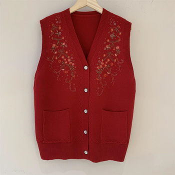 Кардиган жилетка с двойно закопчаване, поло яка, Chenille плат, съдържание на Spandex под 30%, пролет 2024