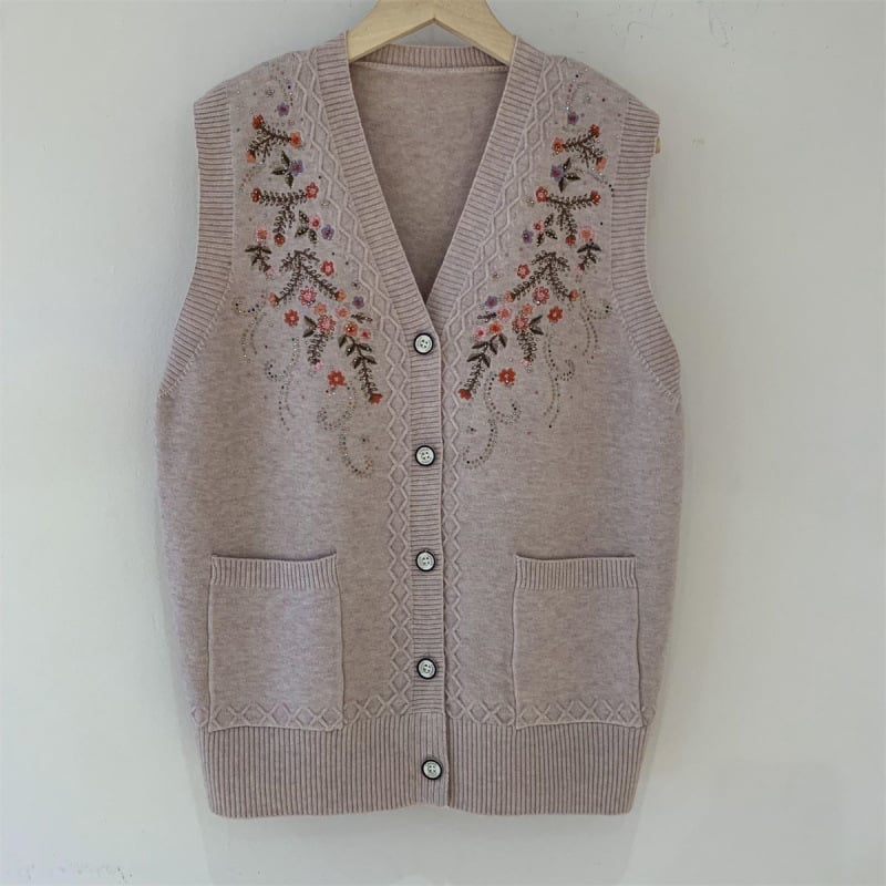 Кардиган жилетка с двойно закопчаване, поло яка, Chenille плат, съдържание на Spandex под 30%, пролет 2024