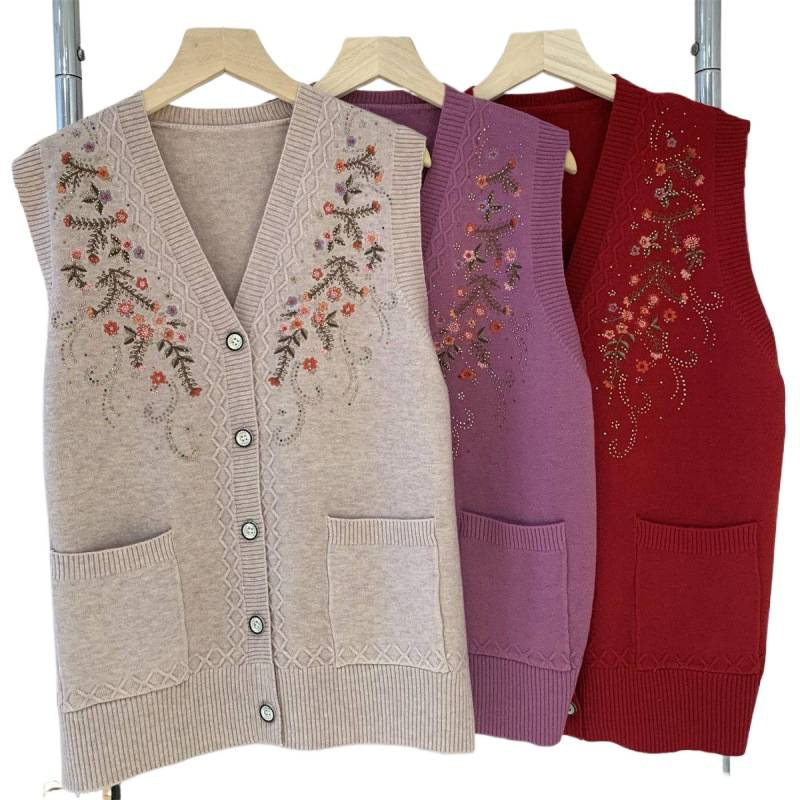 Кардиган жилетка с двойно закопчаване, поло яка, Chenille плат, съдържание на Spandex под 30%, пролет 2024