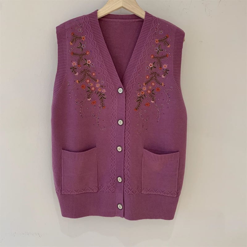 Кардиган жилетка с двойно закопчаване, поло яка, Chenille плат, съдържание на Spandex под 30%, пролет 2024