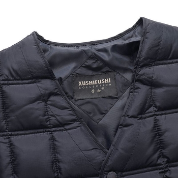 Vesta bărbați cu glugă, căptușită cu bumbac, exterior corduroy, țesătură principală lână, căptușeală din in