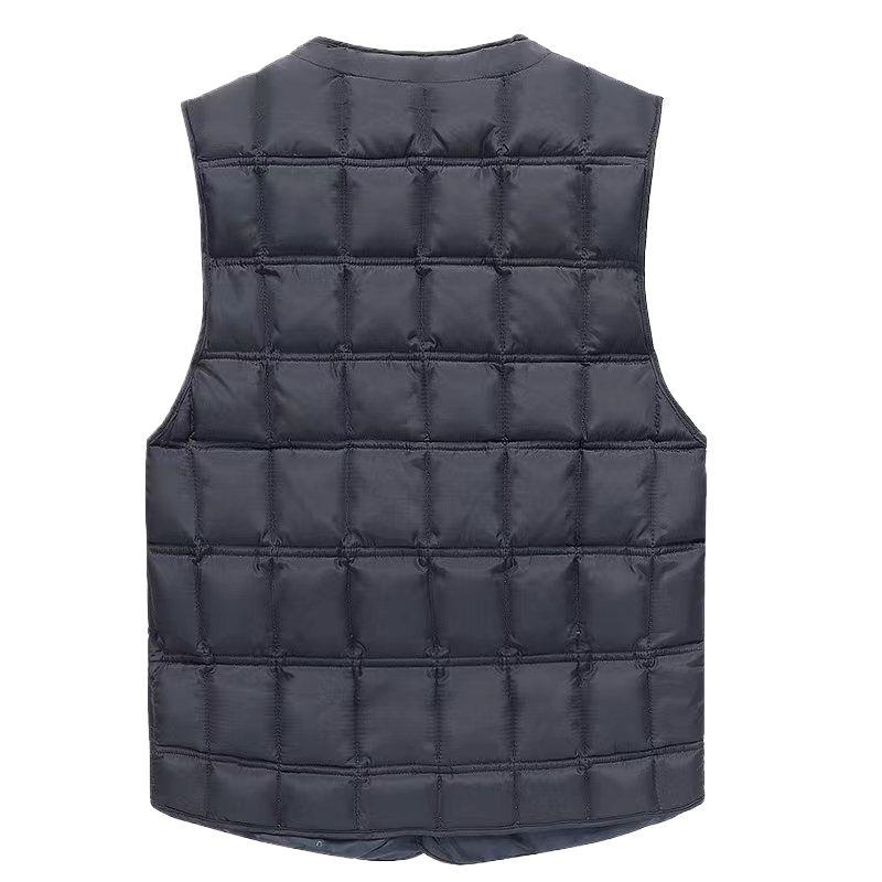 Vesta bărbați cu glugă, căptușită cu bumbac, exterior corduroy, țesătură principală lână, căptușeală din in