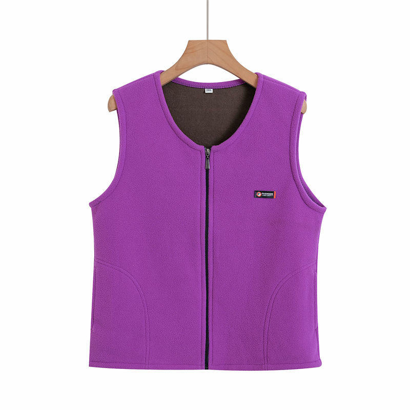 Дамски къс жилет – V-образно деколте, полиестерена материя с пълнител полиестер-памук, цип, градски стил, дължина 50–65 см