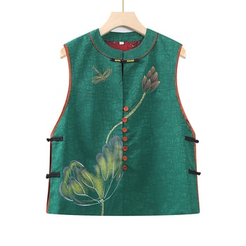 Vesta fără mâneci pentru femei, talie subțire, guler înalt, stil de navetă, poliester, compoziție 90–95% poliester, stil japonez și coreean de relaxare, model monocrom