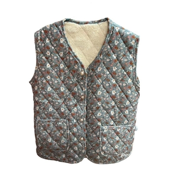 Vesta de iarnă pentru femei, țesătură Rayon, umplere din lână, guler în V, închidere cu un nasture, lungime 50–65 cm, Iarna 2025