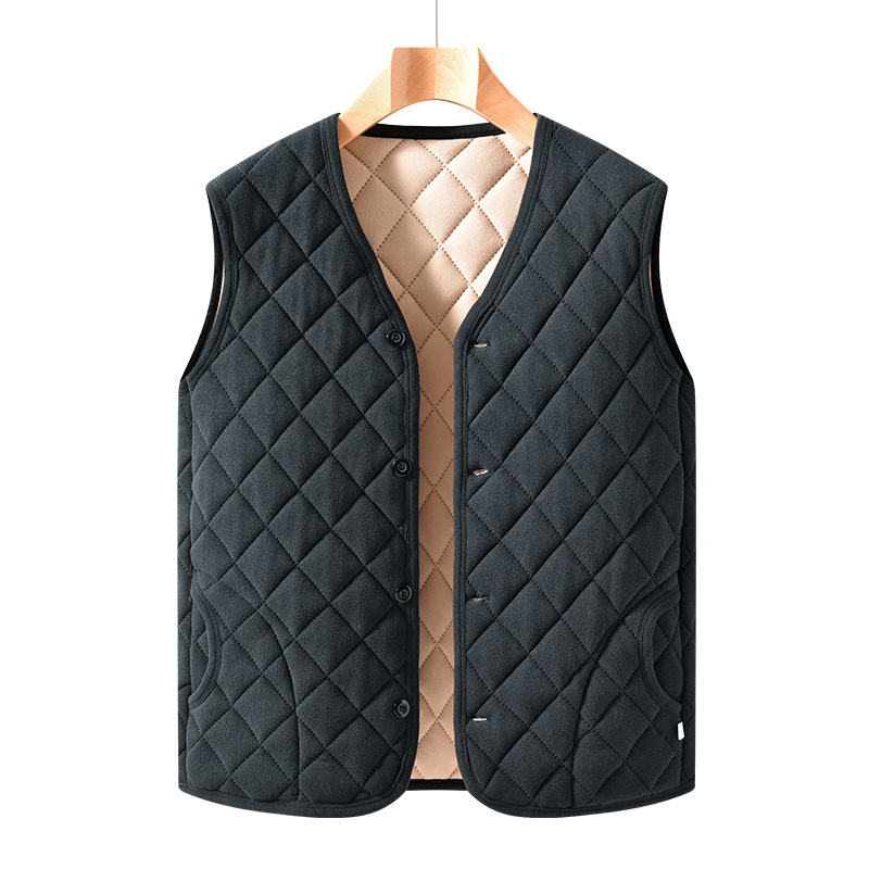 Vesta bărbați din fleece - croială Slim, guler înalt, fără mâneci, căptușeală din fleece, buzunare laterale