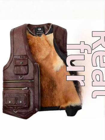 Muška kožna vesta s višestrukim džepovima, zimski casual stil