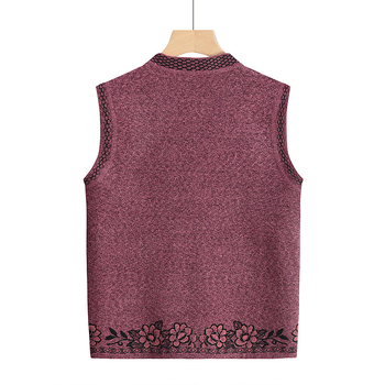 Adīta veste vecāka gadagājuma sievietēm, pavasaris 2024, poliestera audums, poliestera saturs 30–50%.