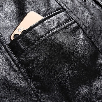 PU кожена жилетка за възрастни мъже – флисово подплатена, райета, двойно закопчаване, много джобове