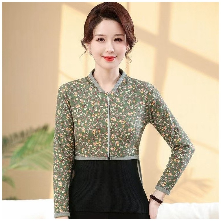 Дамски есенен жилет със стил кардиган и рамен нагревател, полиестер 70-80%, кръгла яка, стандартен крой