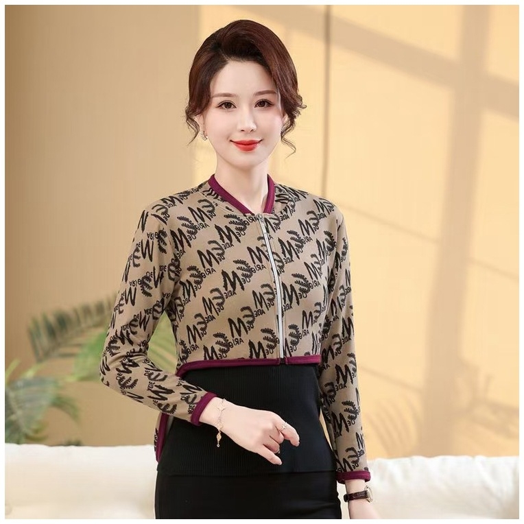 Дамски есенен жилет със стил кардиган и рамен нагревател, полиестер 70-80%, кръгла яка, стандартен крой