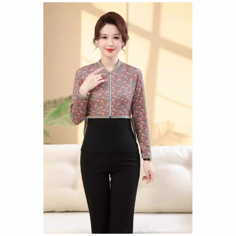 Дамски есенен жилет със стил кардиган и рамен нагревател, полиестер 70-80%, кръгла яка, стандартен крой