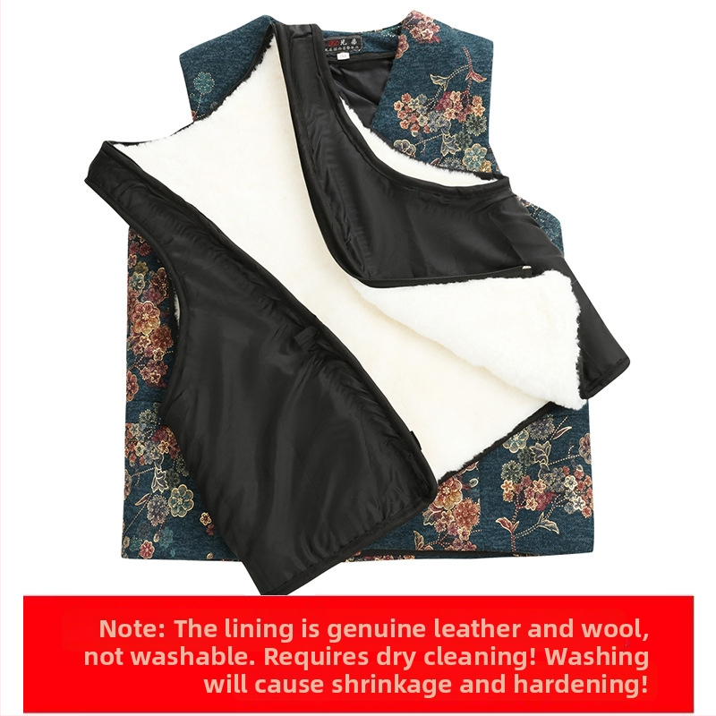 Женски ленен жилет с V-образно деколте, флорален принт, пълнеж от полиестер и памук, стандартна дължина