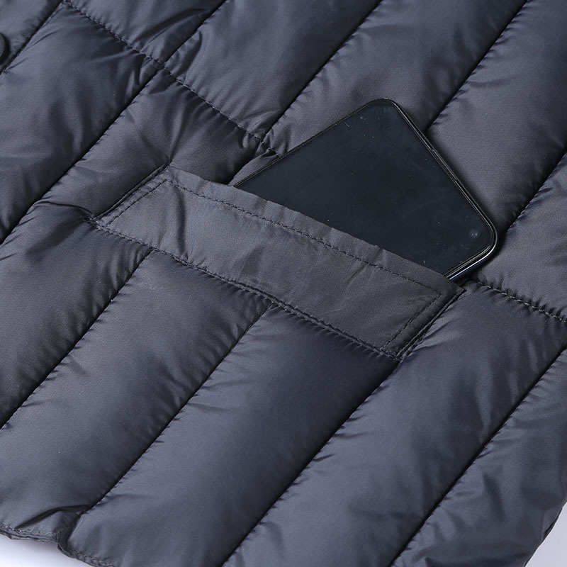 Мъжка памучна жилетка за зима, V-образно деколте, дебела подплата, полиестерна тъкан, шарка с точки