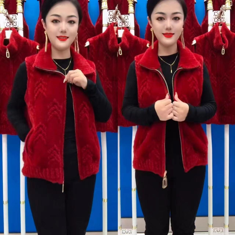 Vestă chenille cu guler polo, Spandex sub 30%, Primăvara 2025, stil Royal sister