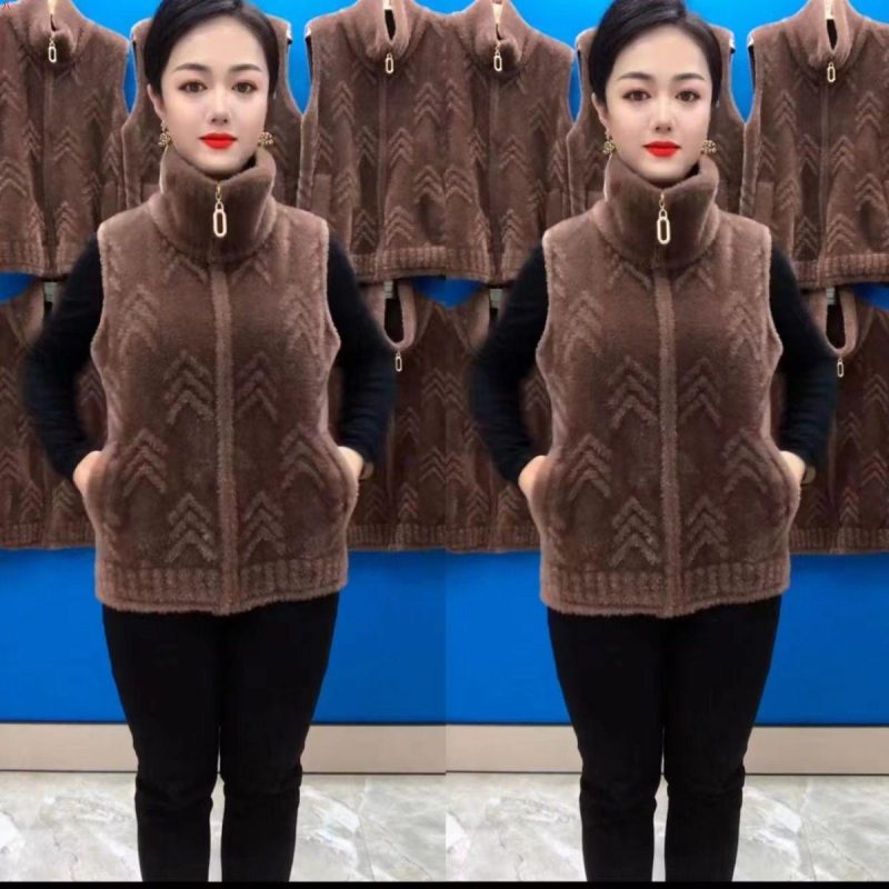 Vestă chenille cu guler polo, Spandex sub 30%, Primăvara 2025, stil Royal sister