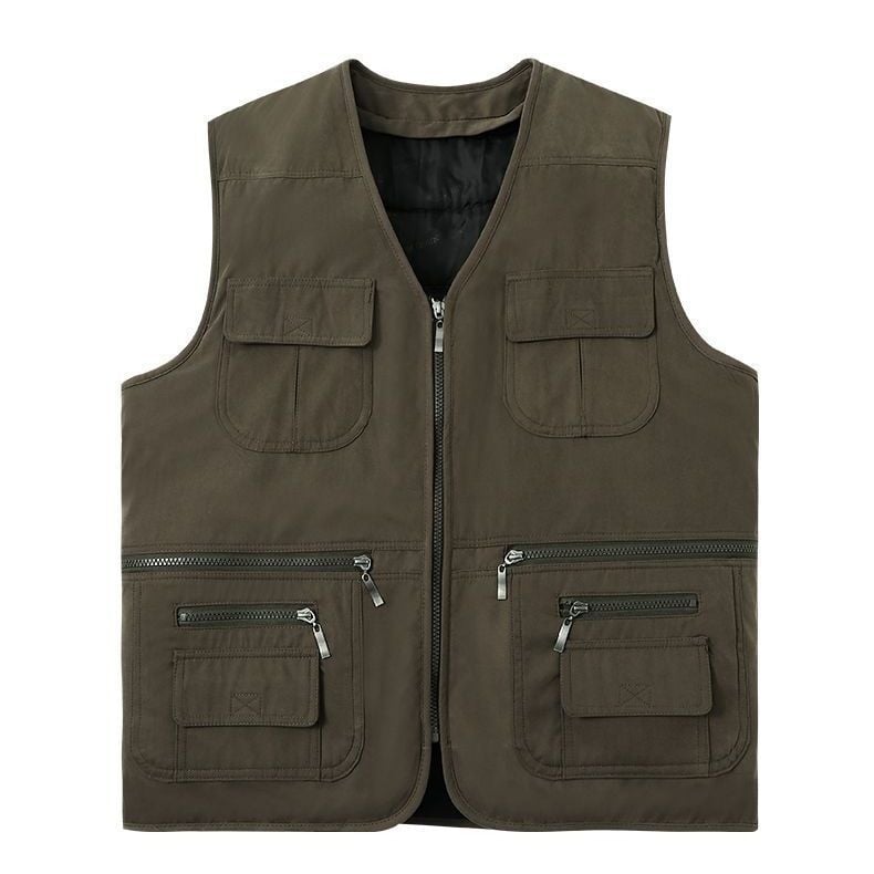 Мъжки качулков quilted жилет, Slim fit, V-образно деколте, цип отпред, райета деним, основна тъкан: зайчи косъм, лен подплата