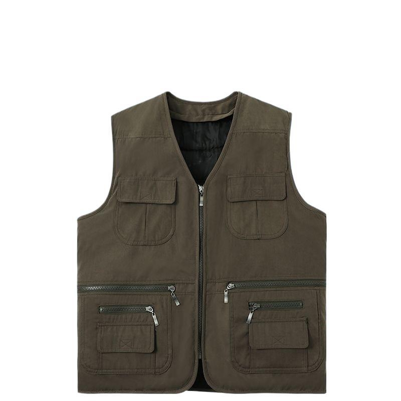 Мъжки качулков quilted жилет, Slim fit, V-образно деколте, цип отпред, райета деним, основна тъкан: зайчи косъм, лен подплата