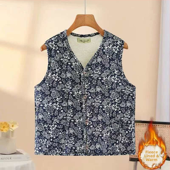 Sieviešu poliestera vestes ar ziedu rakstu, vidēja garuma 50-65 cm, elegants ikdienas stila, poliestera saturs 80-90%