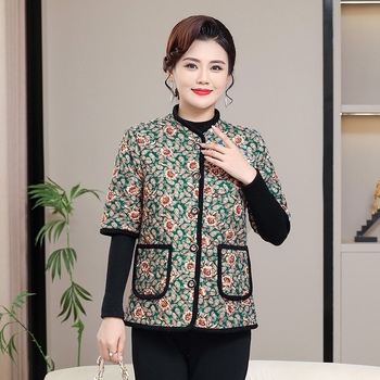 Кардиган с минималистичен стил, флорален принт, кръгло деколте, вискозна тъкан (70-80%), есен 2025