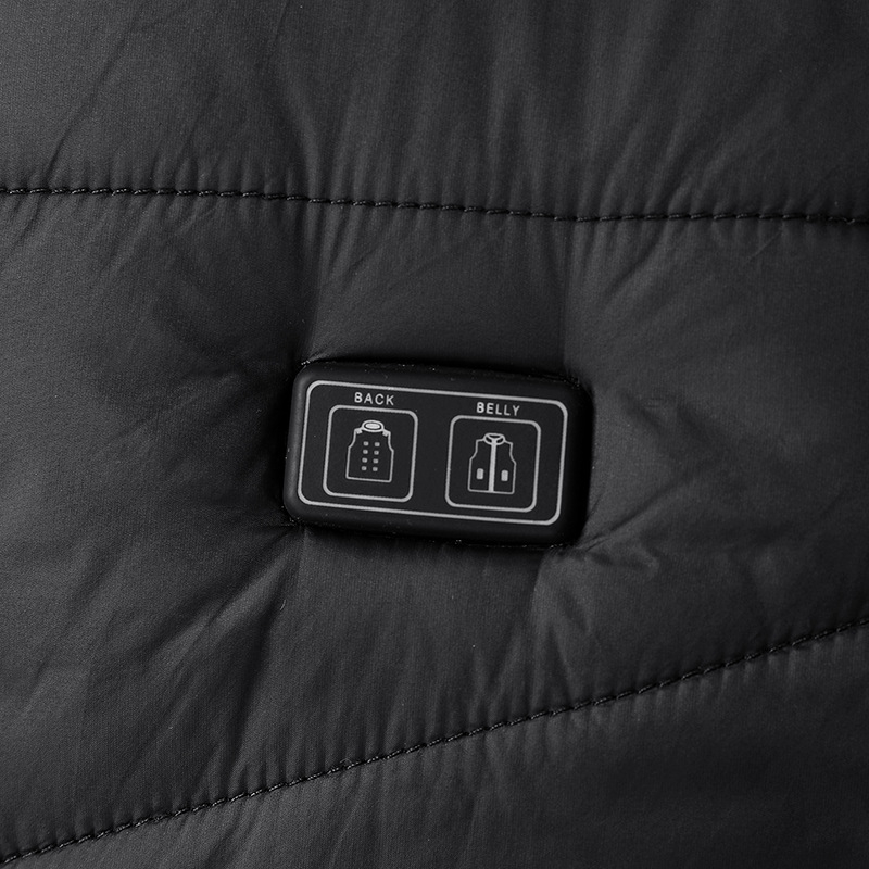 Vesta încălzită electric cu 15 zone de încălzire, încălzire inteligentă, guler înalt, lungime medie, material poliester