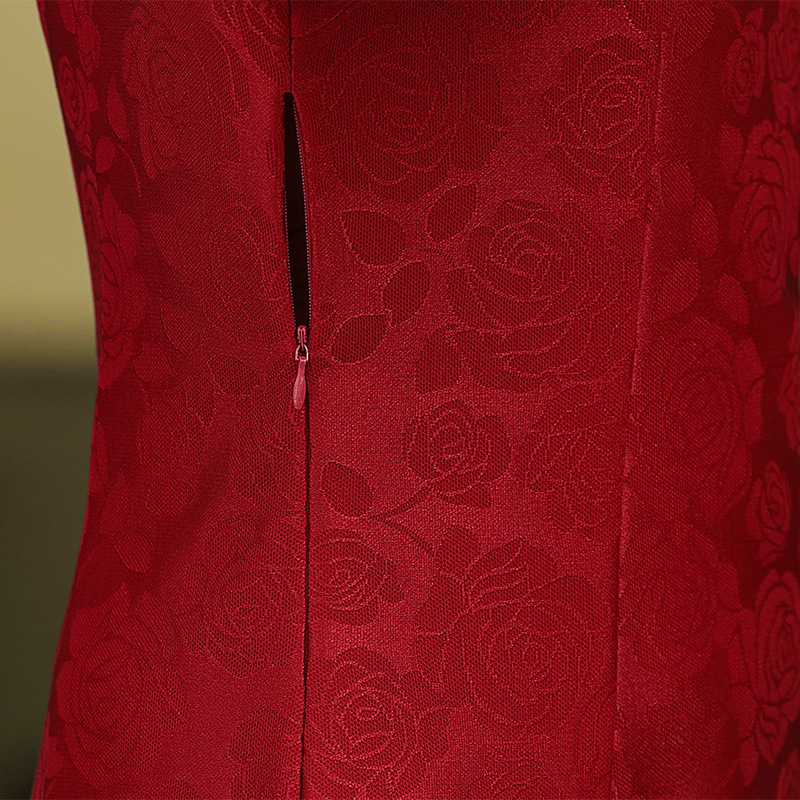 Elegáns anyós esküvői ruha, tavasz 2025, poliészter jacquard anyag, midi hossz, temperamentumos stílus