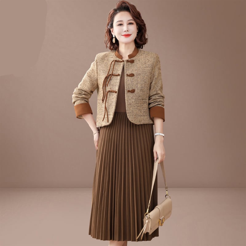 Két részes kosztüm kínai stílusban, irodalmi retro, 2025 tavasz, középméret hossz, poliészter 90–95%