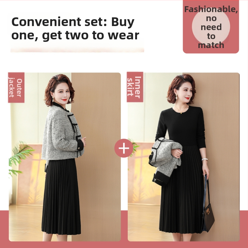 Dvojdielny kostým v čínskom štýle, literárne retro, jar 2025, stredná dĺžka, polyester 90–95%