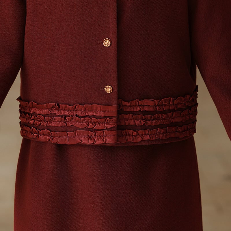 Dviejų dalių suknelių komplektas pavasariui 2025 vyresnėms moterims, vidutinio ilgio, poliesteris >95%, kasdienis stilius