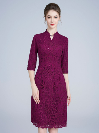 Hálószövésű estélyi ruha, karcsú fazon, Poliészter 95%+, Spandex <30%, őszi 2023