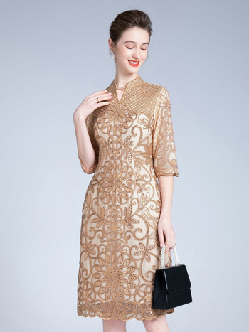 Hálószövésű estélyi ruha, karcsú fazon, Poliészter 95%+, Spandex <30%, őszi 2023