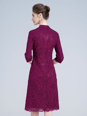 Hálószövésű estélyi ruha, karcsú fazon, Poliészter 95%+, Spandex <30%, őszi 2023