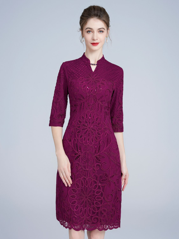 Hálószövésű estélyi ruha, karcsú fazon, Poliészter 95%+, Spandex <30%, őszi 2023