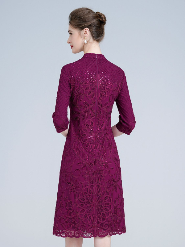 Hálószövésű estélyi ruha, karcsú fazon, Poliészter 95%+, Spandex <30%, őszi 2023