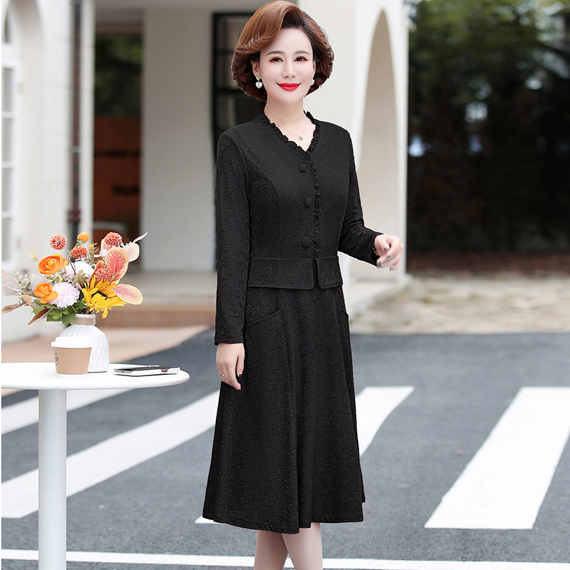 Дамска рокля с панели и шевове, средна дължина, дълги ръкави, плюс размер, шевова панелна конструкция (Зимен 2023; полиестер; основна съставка 95%+; вторично: полиестрово влакно <30%; стил: рокля)