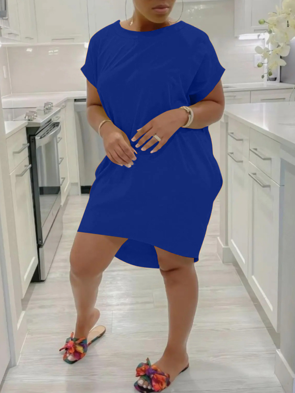 Haljina s A-linijskim krojem, okrugli izrez, kratki raglani rukavi, Milk Silk tkanina, midi dužina