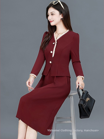 Haljina s V izrezom, patchwork dizajn, srednja duljina, dugi rukavi (Poliester; Patchwork; V izrez; Dugi rukavi; Srednja duljina)