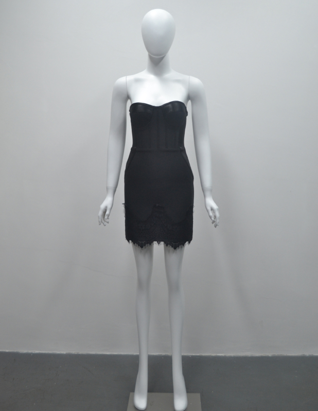 Bodycon haljina s izrezom do broda, bez rukava, otvoreni stražnji dio, dizajn trake